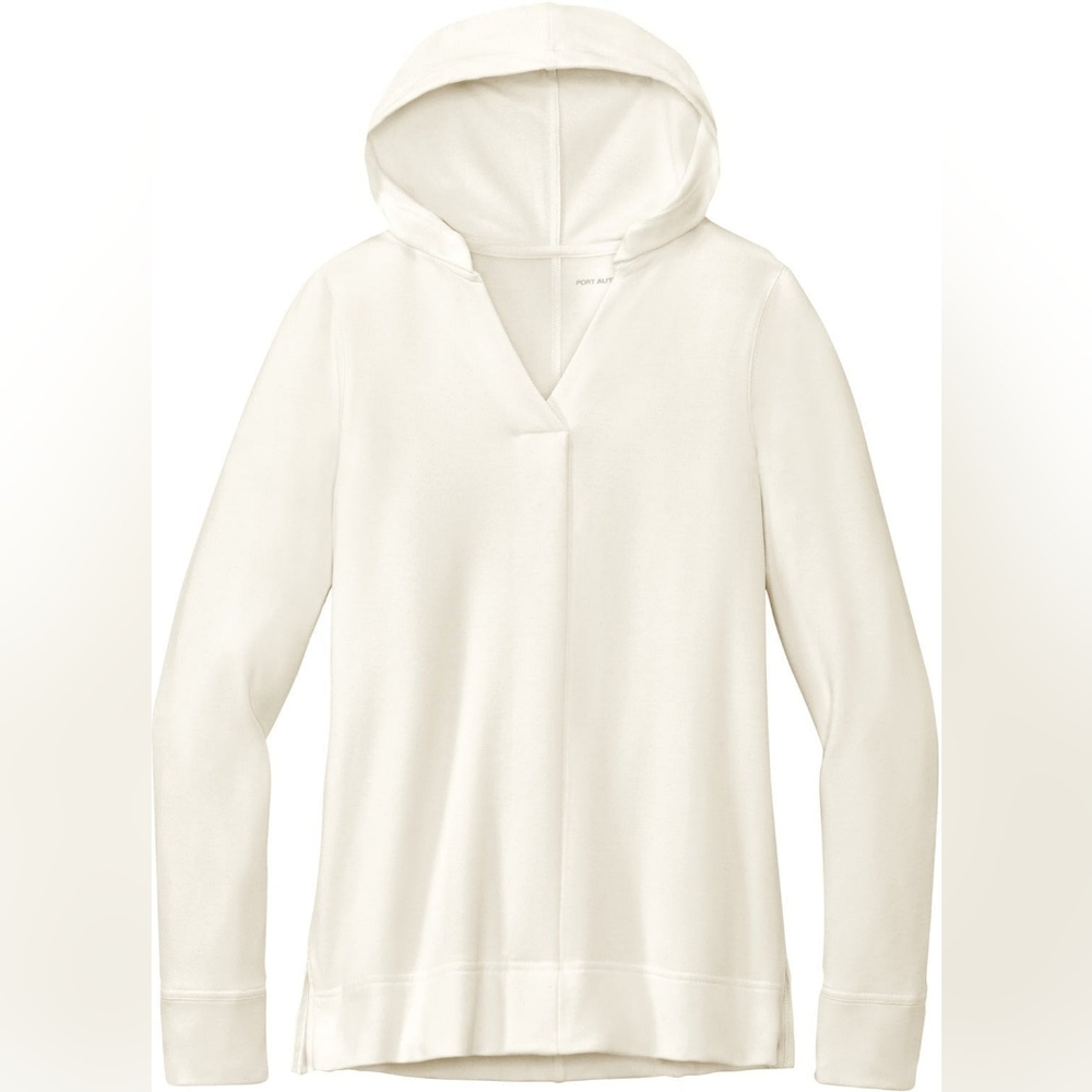 NWOT Port Authority Long Sleeve Hooded Top Cream Ladies Small